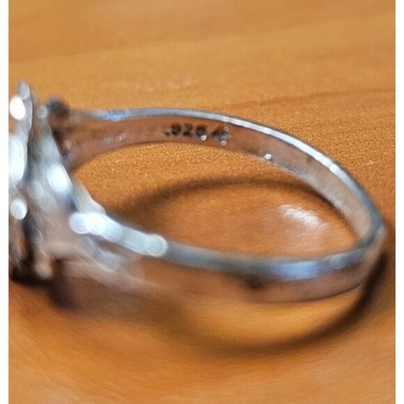 Antique 925 Sterling Silver Abstract Flower Rustic Ladies Ring Size 8 - Picture 8 of 11